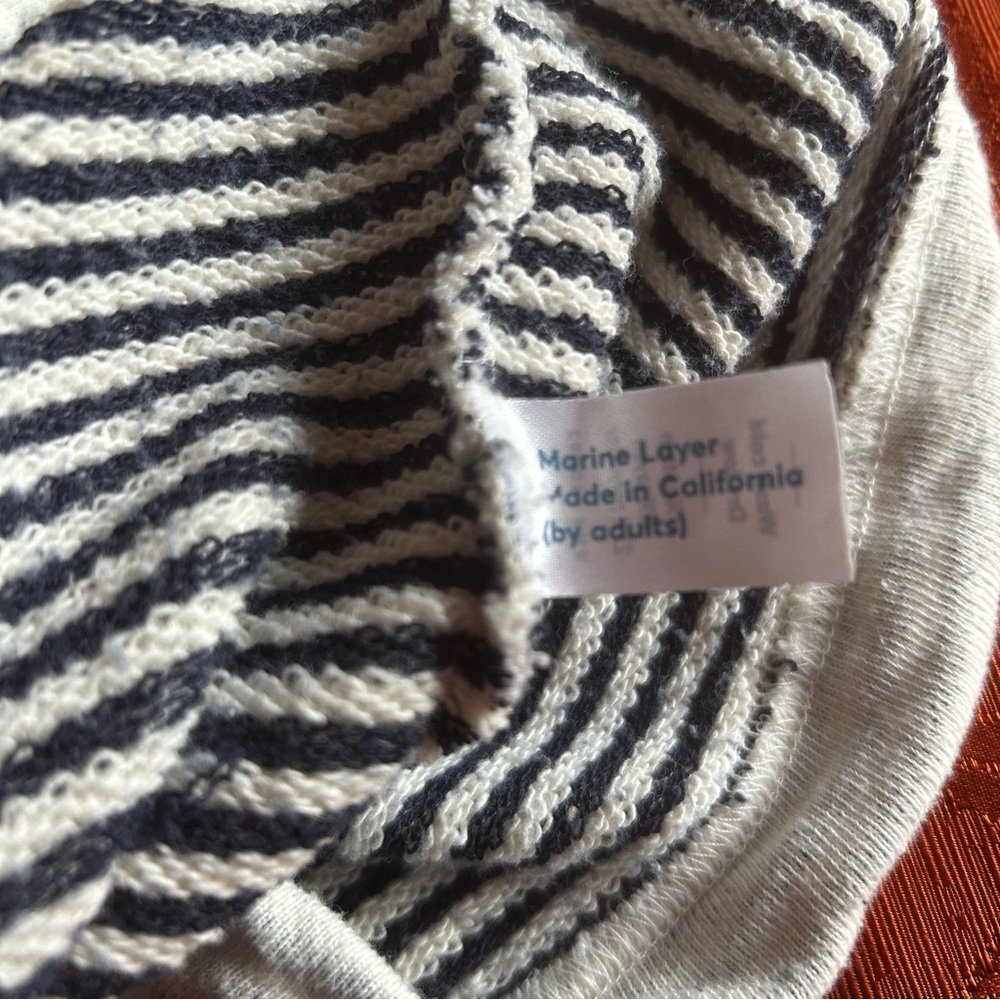 Marine layer hoodie womens SZ small grunge casual comfy blue white coastal relax - Picture 10 of 14